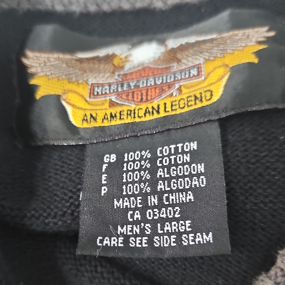 Harley-Davidson Black and Gray Men's Sweater - Picture 3 of 3